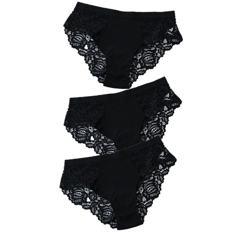 3 Pcs Cotton Panties Sexy Panty Briefs Lace Panties Women Underwear Lingerie Panties for Female Ladies Floral Pantys Underpants - Image 18