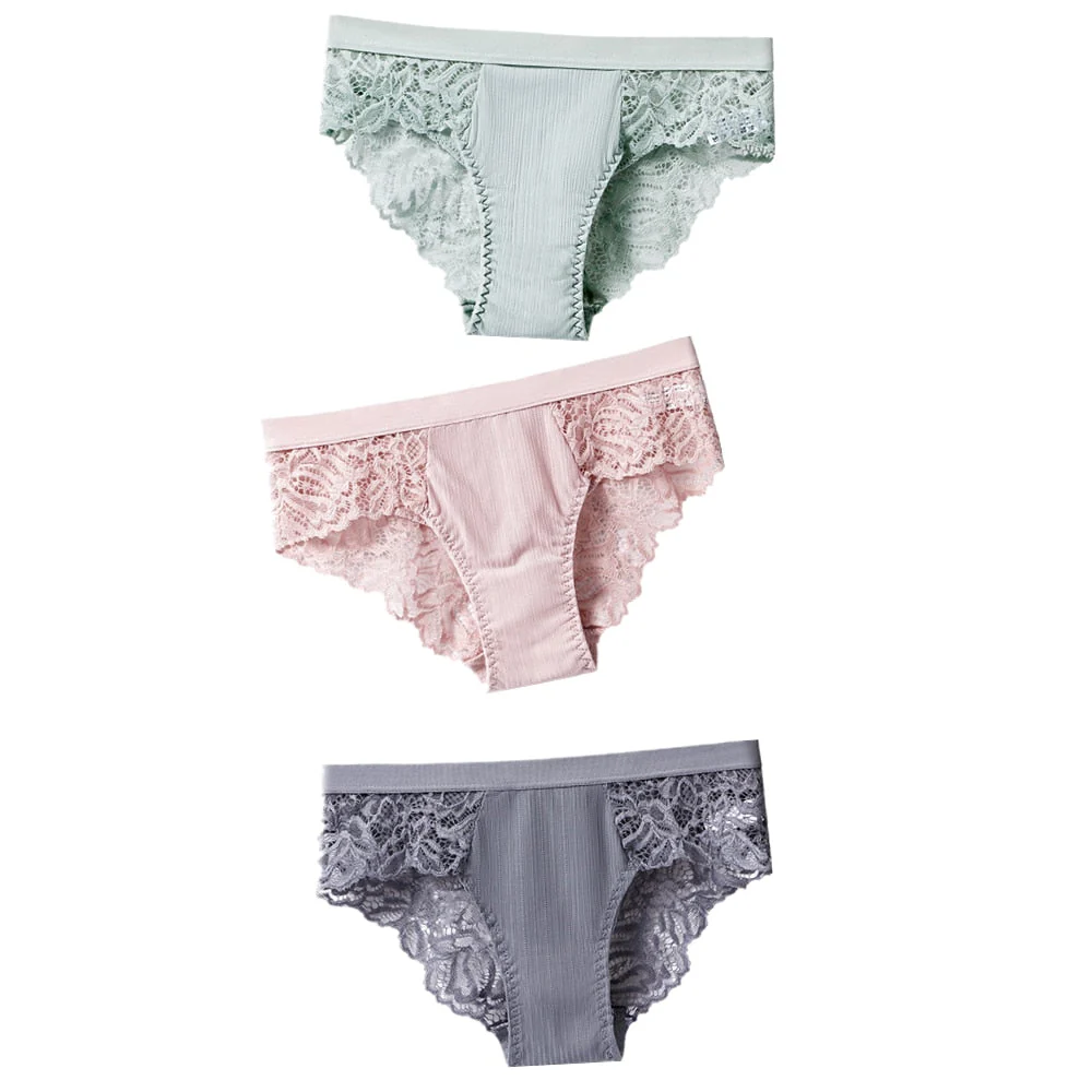 3 Pcs Cotton Panties Sexy Panty Briefs Lace Panties Women Underwear Lingerie Panties for Female Ladies Floral Pantys Underpants - Image 3