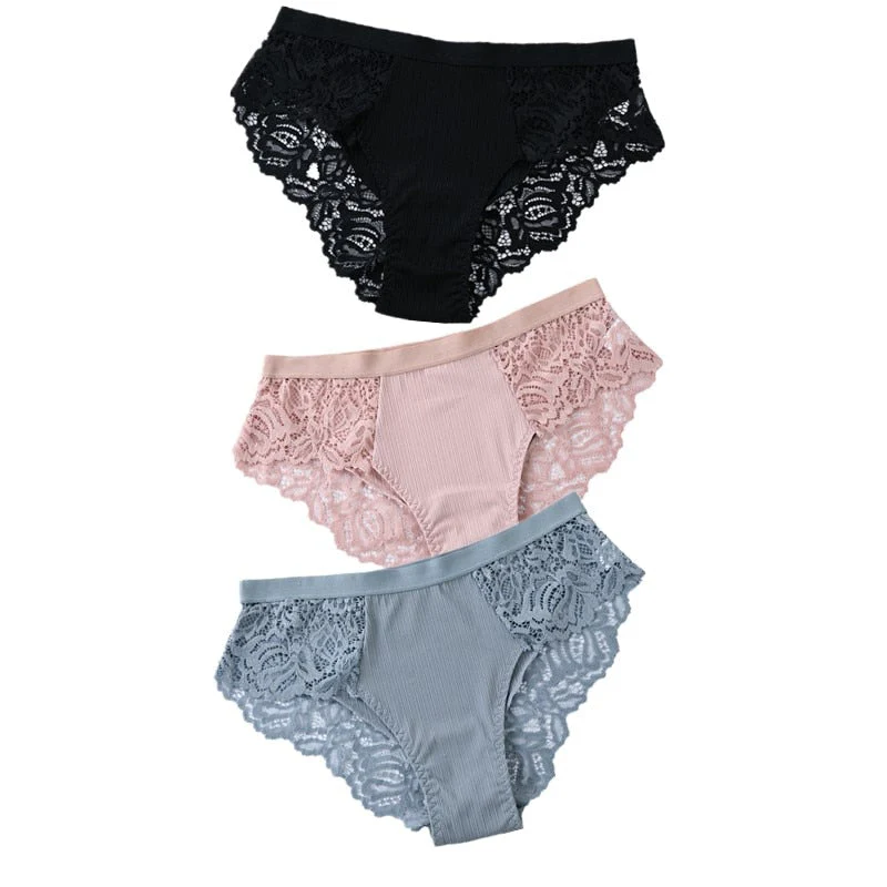 3 Pcs Cotton Panties Sexy Panty Briefs Lace Panties Women Underwear Lingerie Panties for Female Ladies Floral Pantys Underpants - Image 7