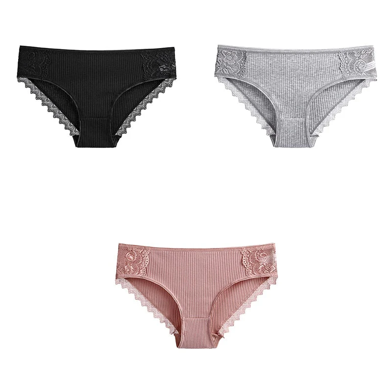 3 Pcs Cotton Women's Panties Lace Underwear High Quality Soft Breathable Female Briefs Underwear For Woman Lingerie New BANNIROU - Image 15