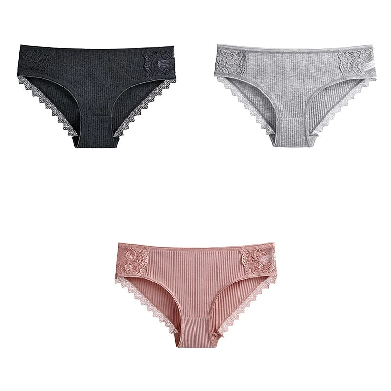 3 Pcs Cotton Women's Panties Lace Underwear High Quality Soft Breathable Female Briefs Underwear For Woman Lingerie New BANNIROU - Image 7
