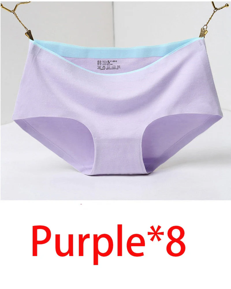8Pcs Briefs for Women fashion sexy woman panties Solid seamless underpants cpanties for women cotton underwear girl knickers - Image 5