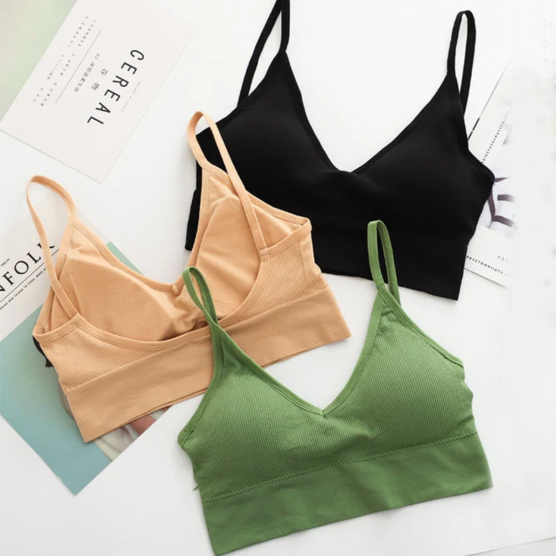 Women Tank Top Bralette Cotton Underwear Seamless Tube Crop Top Female Backless Lingerie Solid Color Camisole Removable Padded - Image 11