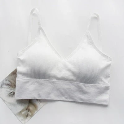 Women Tank Top Bralette Cotton Underwear Seamless Tube Crop Top Female Backless Lingerie Solid Color Camisole Removable Padded - Image 6